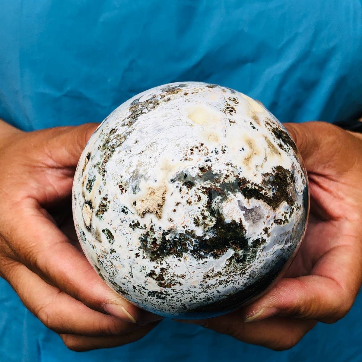 3 pieces 2540g Natural aquatic Agate Ball Quartz Crystal Sphere Healing 2112