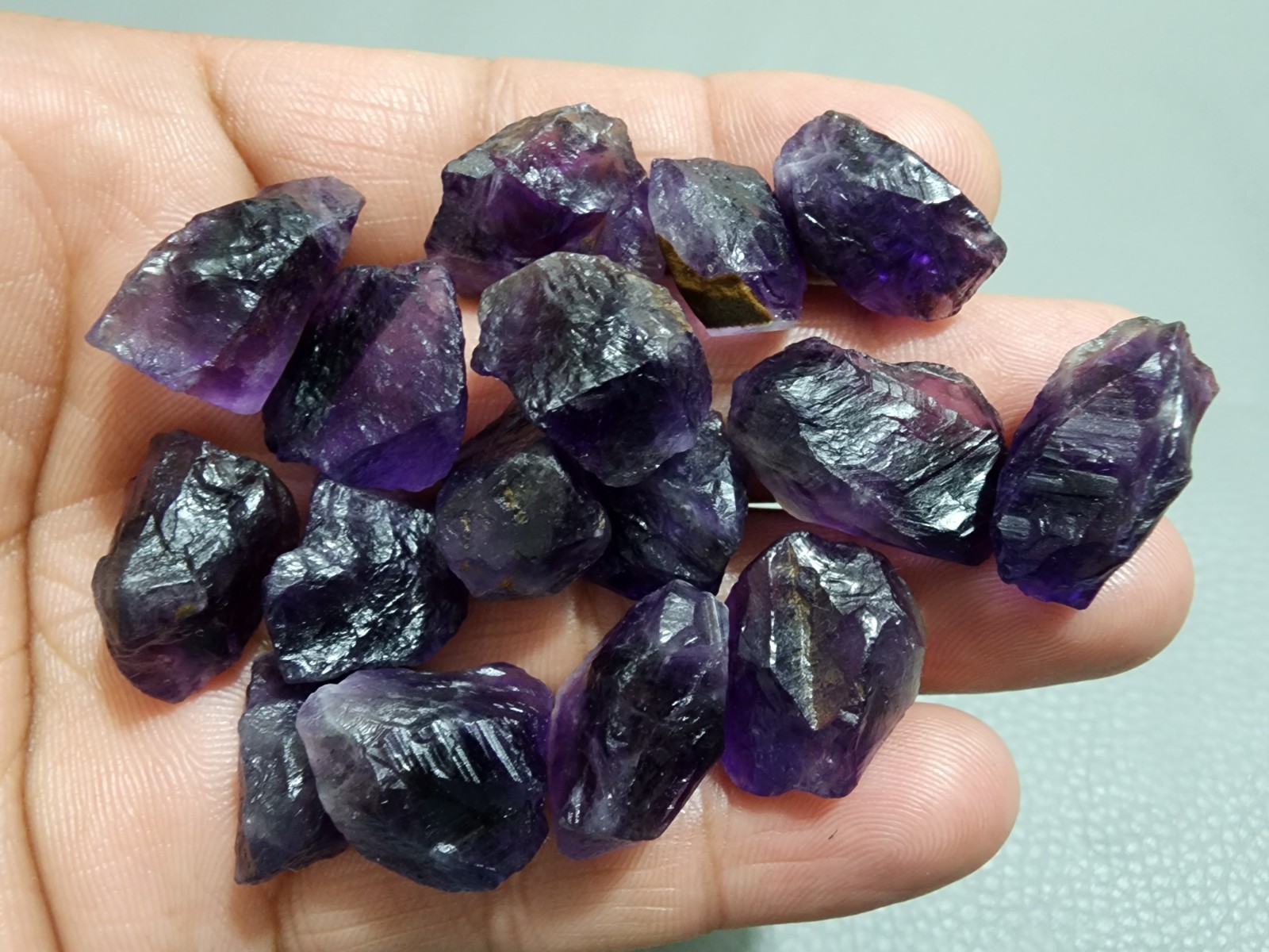 16 Pcs Natural Purple Amethyst Rough Gemstone Raw Size 18-24 MM Crystal Stone