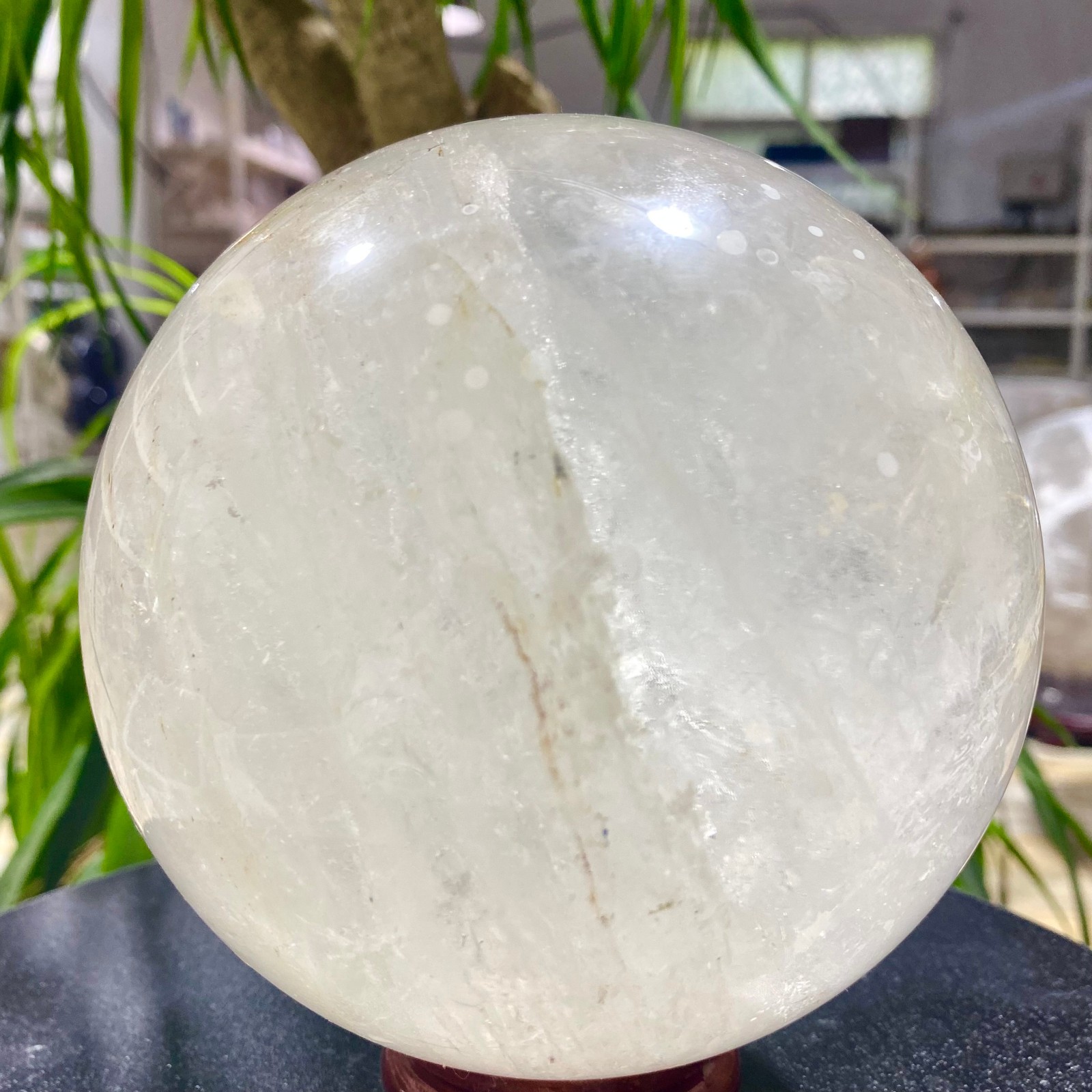 6.17LB white crystal transparent quartz crystal ball Reiki repair