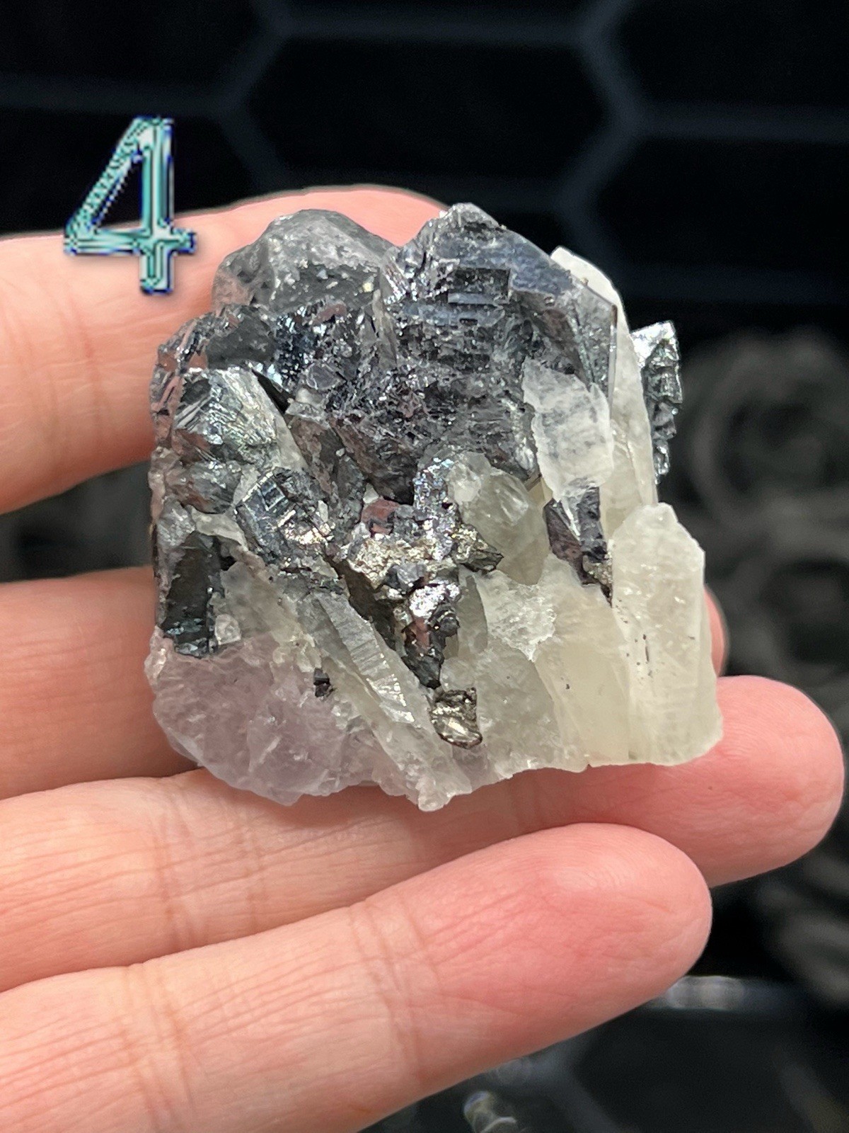 Natural Galena & Quartz Inner Mongolia* Some Fluorite uvreactive* Free ship gift