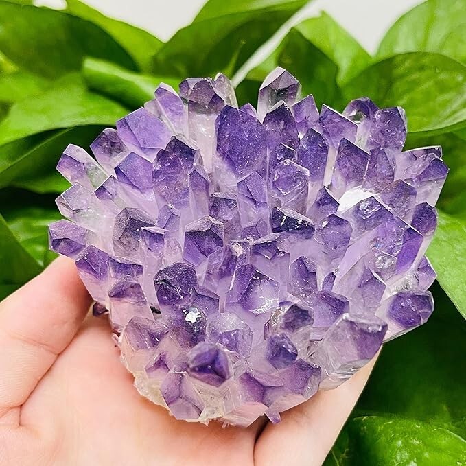 2026 NEW Light Purple Phantom Amethyst Cluster Crystal Geode Specimens Ornament