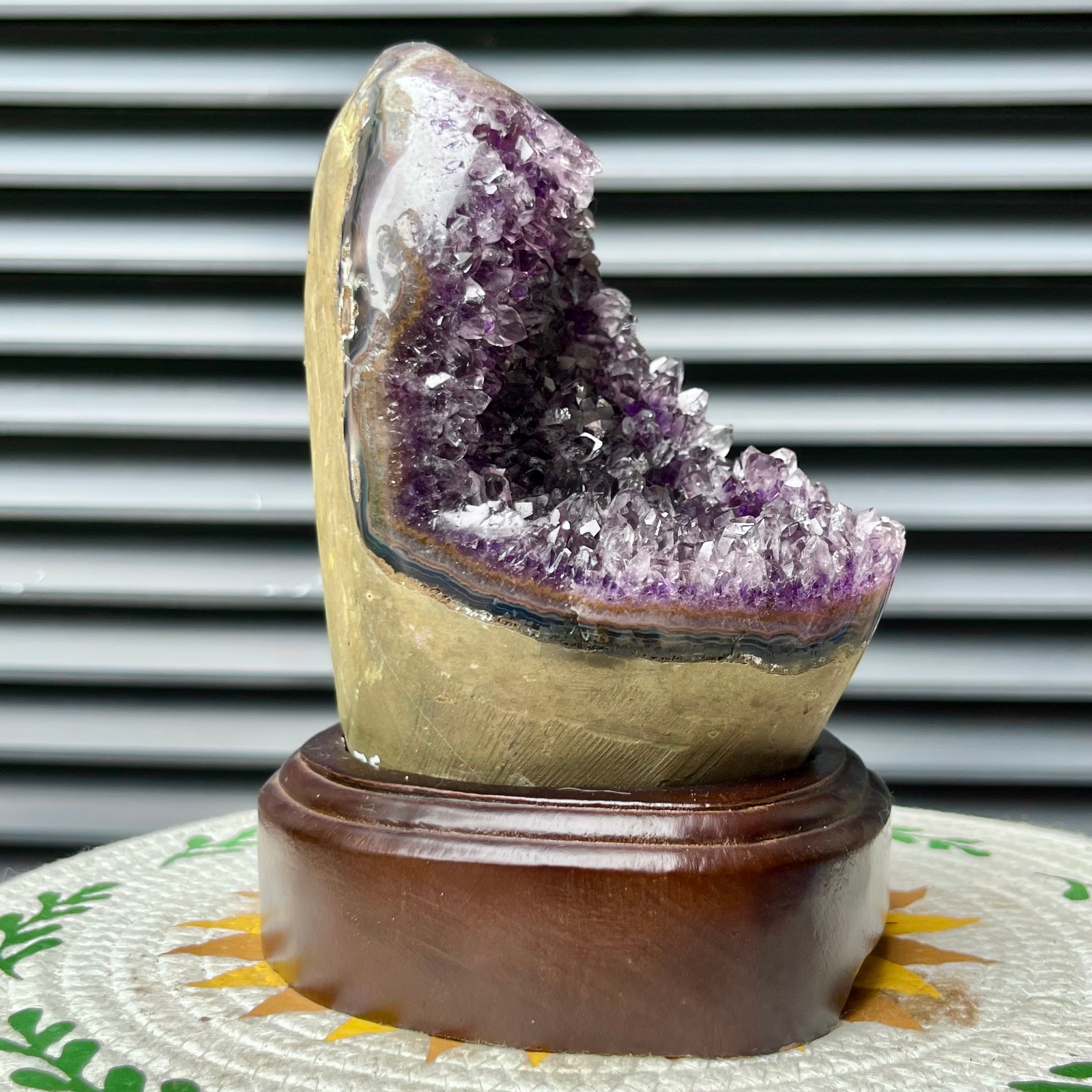 6.7 LB Natural Amethyst Cluster Crystal Specimen Collectible Display Stand Decor