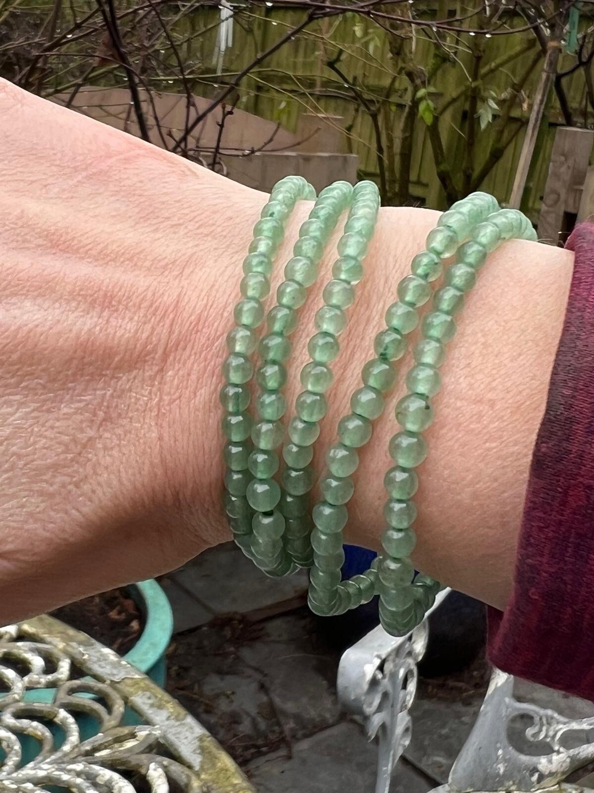 Green Aventurine Crystal Beaded Bracelet 4mm AAA+