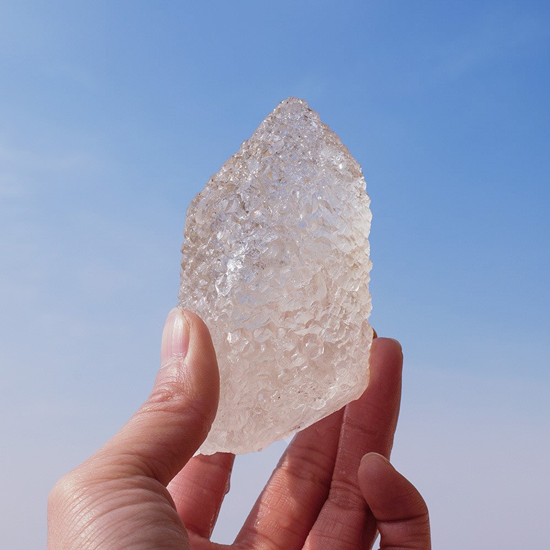 Natural White Crystal Column Buddha Top Rough Stone Energy Stone Buddha Top Nirv