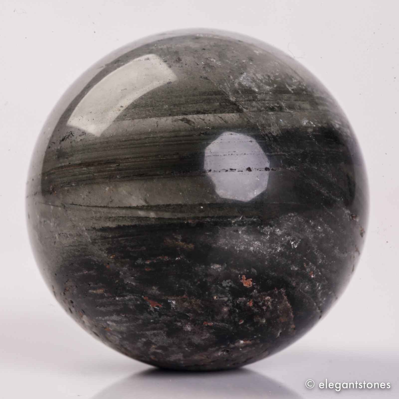 56g34mm Natural Garden/Phantom/Ghost/Lodolite Quartz Crystal Sphere Healing Ball