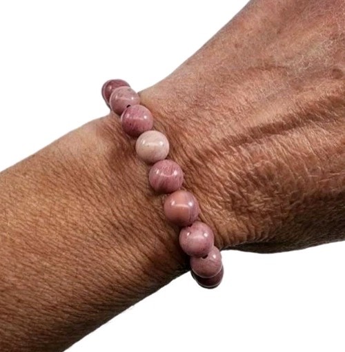 Rhodonite Polished Beaded Bracelet 18.3 grams