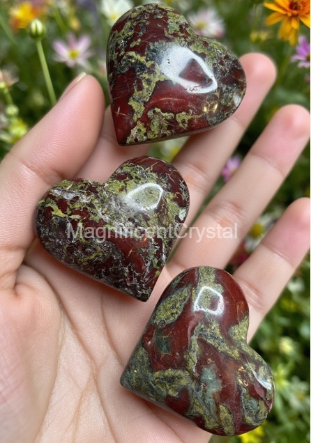 1pc Dragon Blood Jasper Heart Stone Palm Stone Healing Decor Energy Reiki Gifts