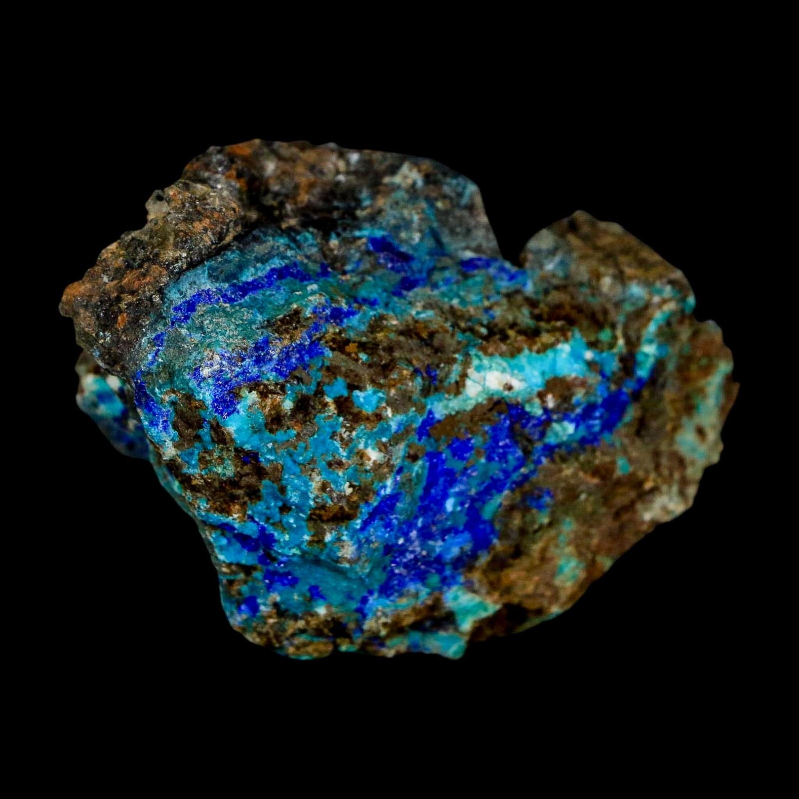 2.4″ Azurite, Chrysocolla And Malachite Crystal Mineral Specimen On Matrix