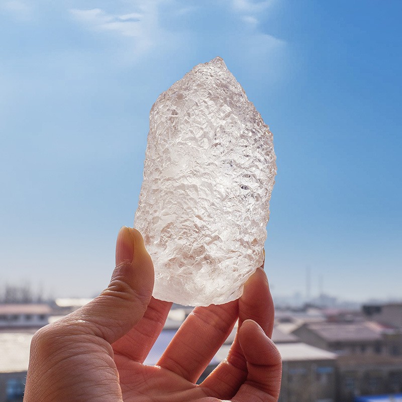 Natural White Crystal Column Buddha Top Rough Stone Energy Stone Buddha Top Nirv