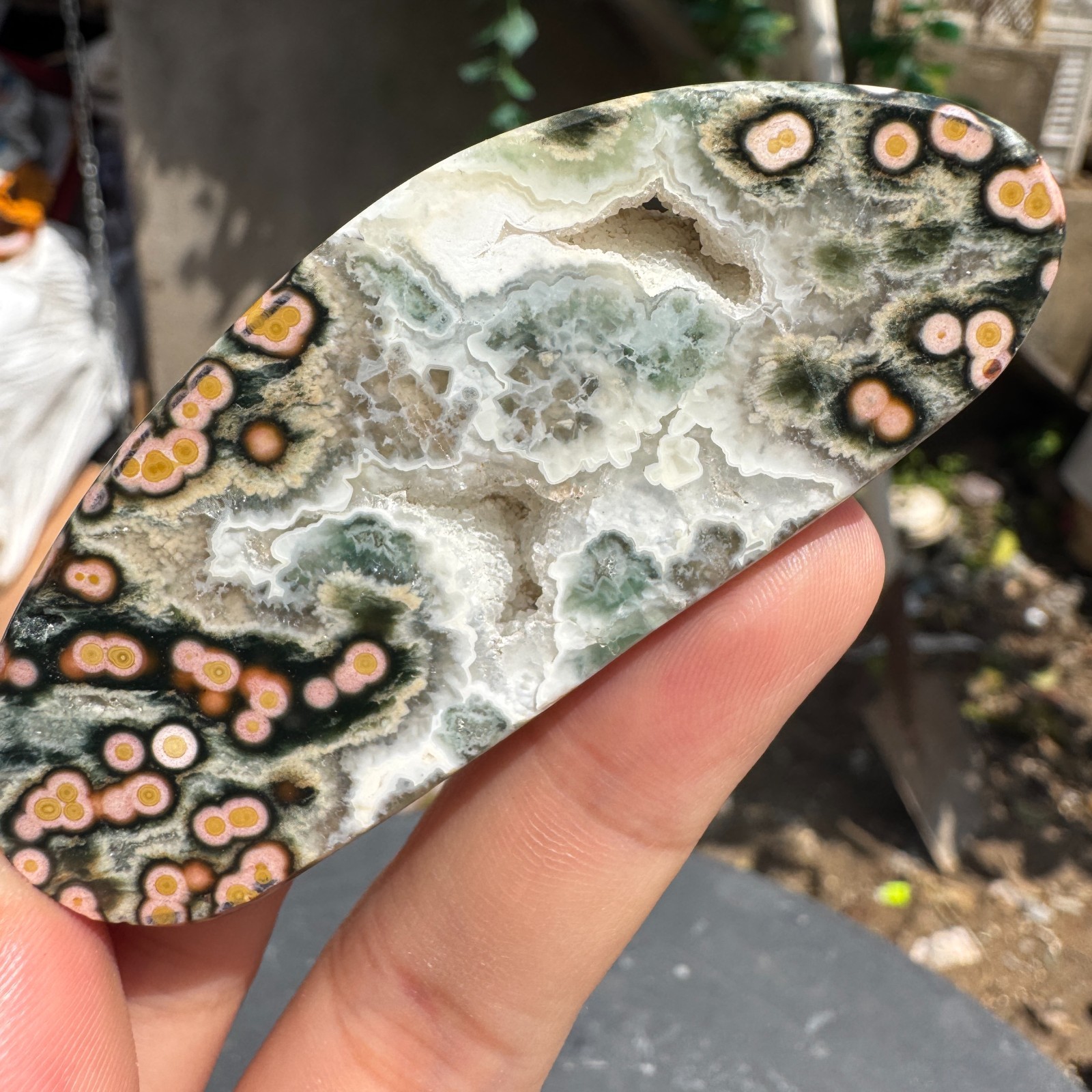 28G Natural high-quality Ocean Jasper Crystal Slice Large Specimen Healing