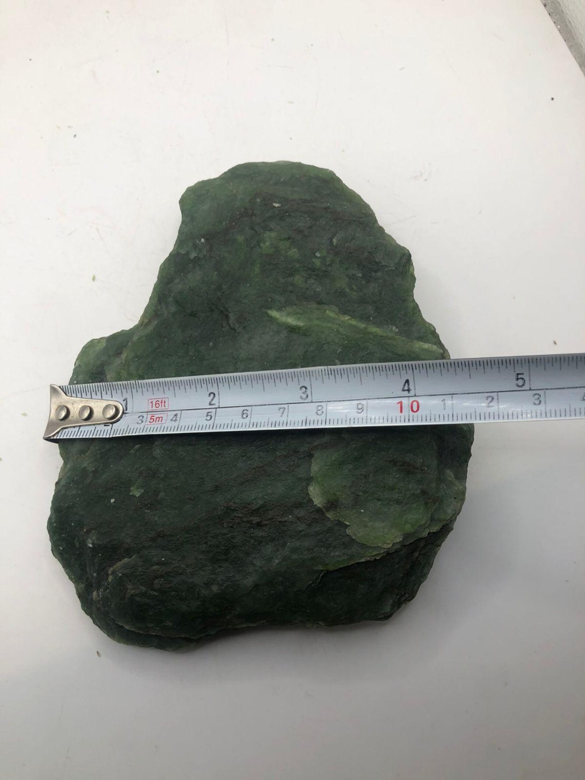 596g Natural Nephrite Jade Raw Stone Large Rough Green Crystal Mineral Specimen
