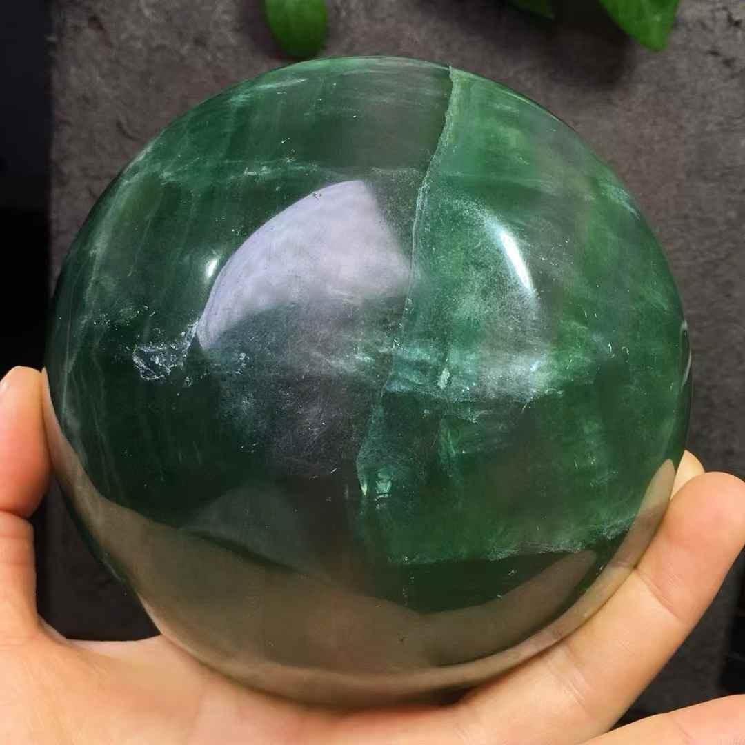 1PC Natural green fluorite crystal quartz Carved bowl Reiki Healing Gift