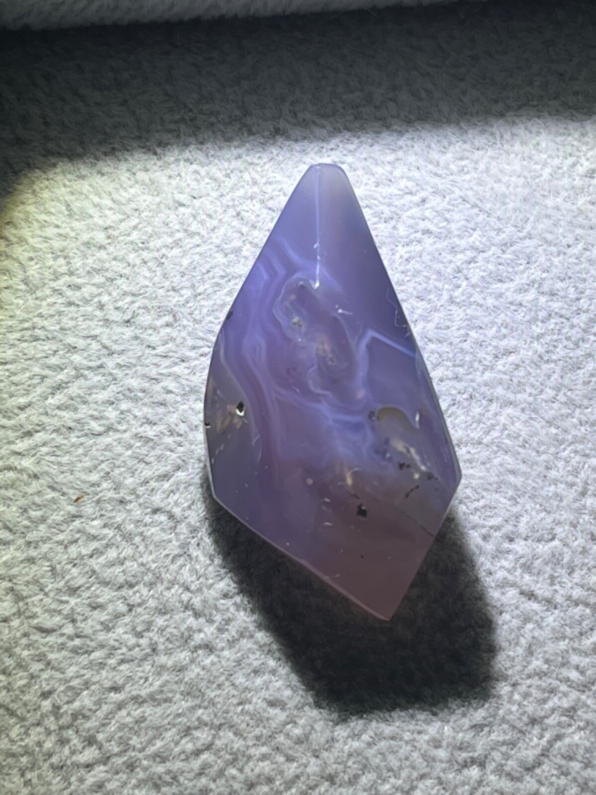 Purple chalcedony 43.55 ct Unique Handmade polished crystal. origin Indonesia