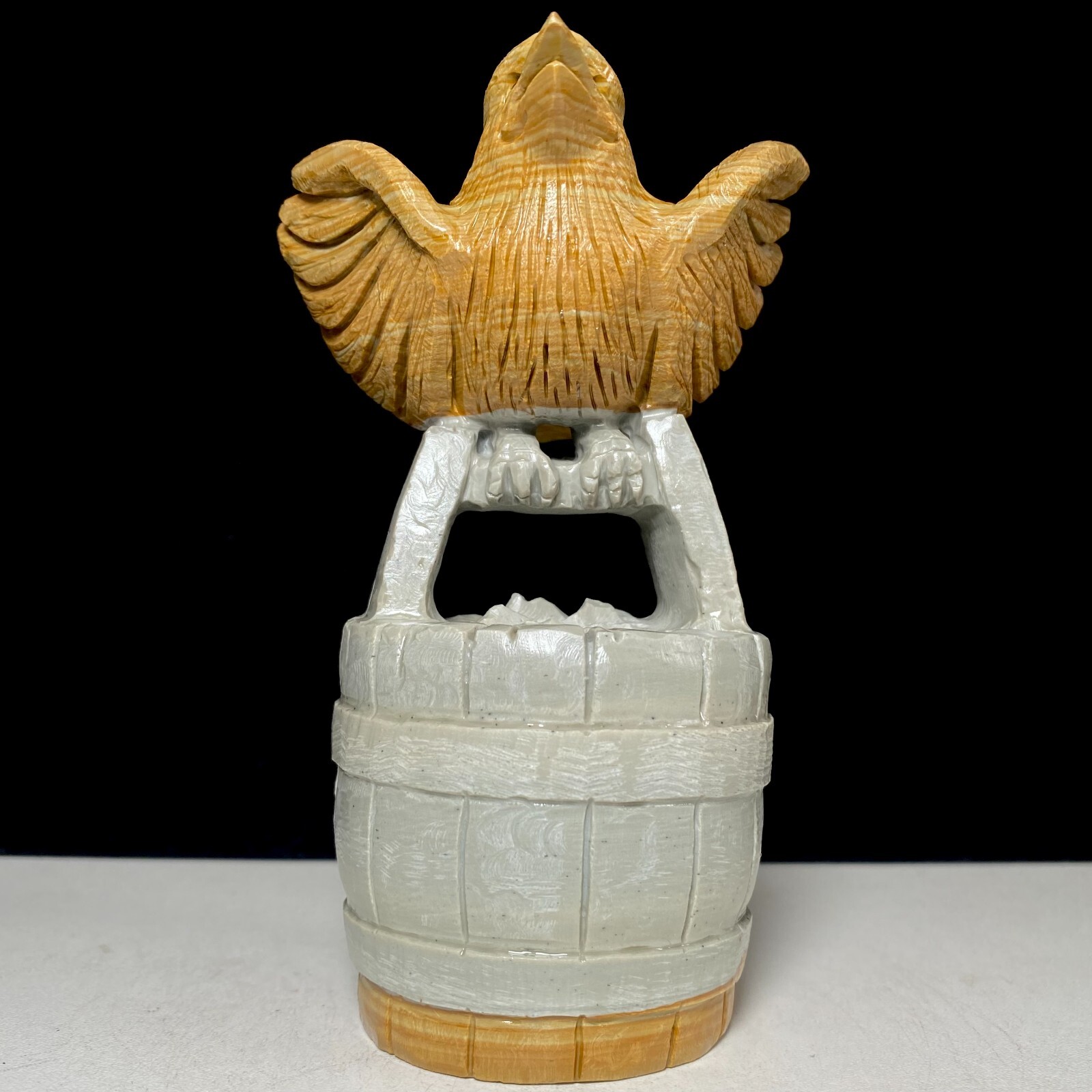 Natural Crystal Cluster Quartz Mineral Specimen Songhua Stone Handcarved Bird