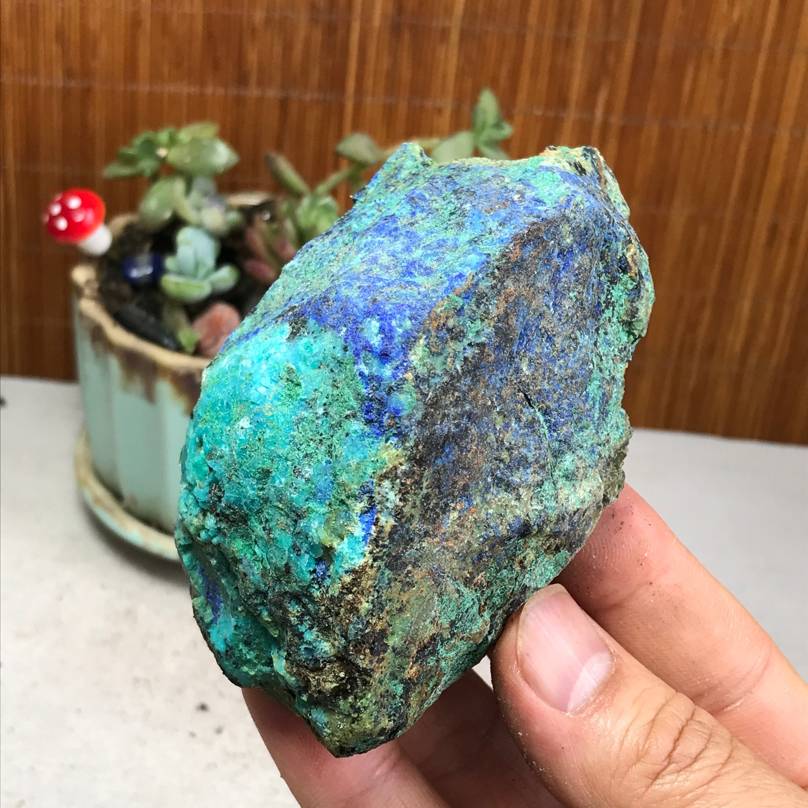 252g Natural Azurite/Malachite gemstone Rough original Crystal Specimen A5061