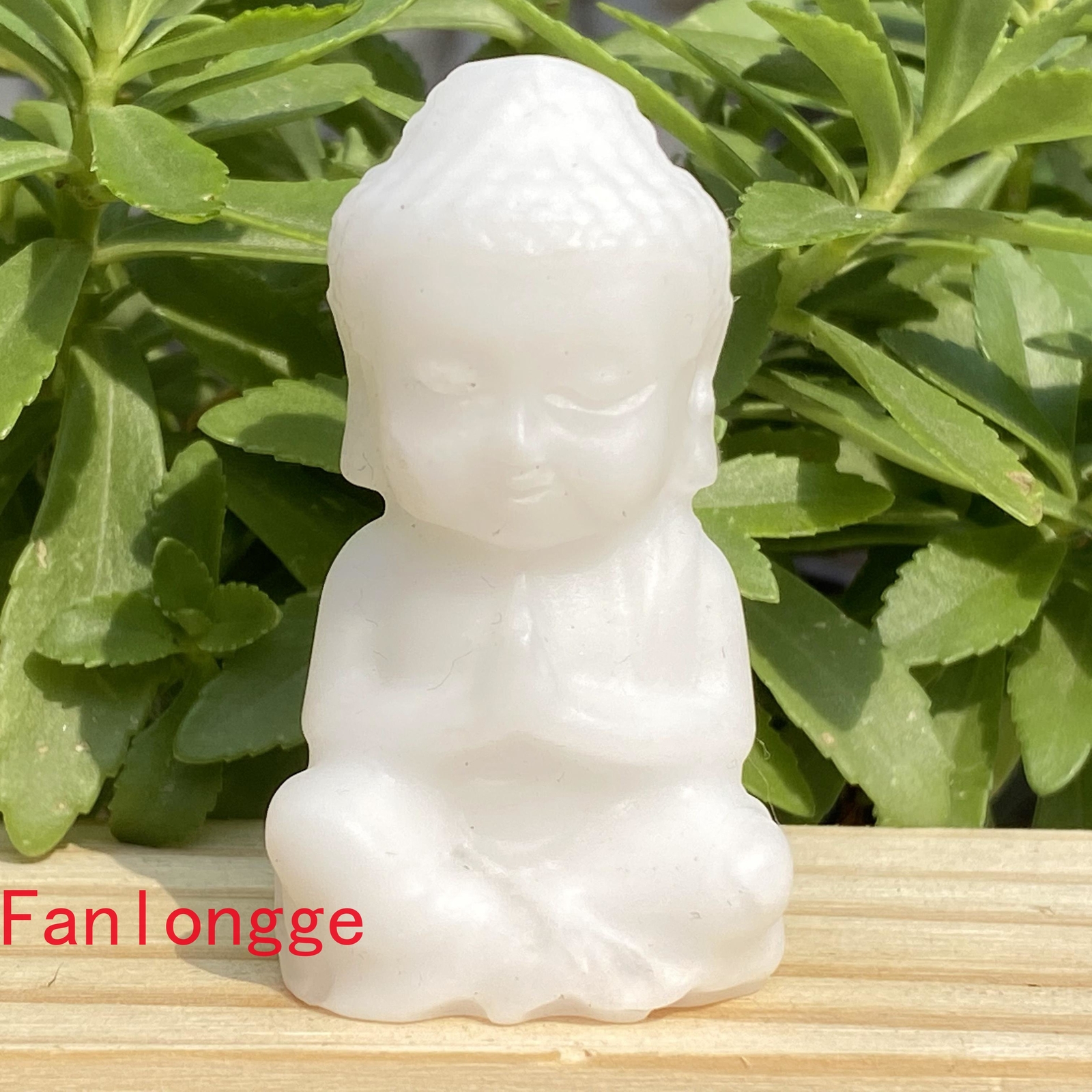 1pcs Natural White jade Buddha Quartz Crystal Skull Carved Figurines 2.3″