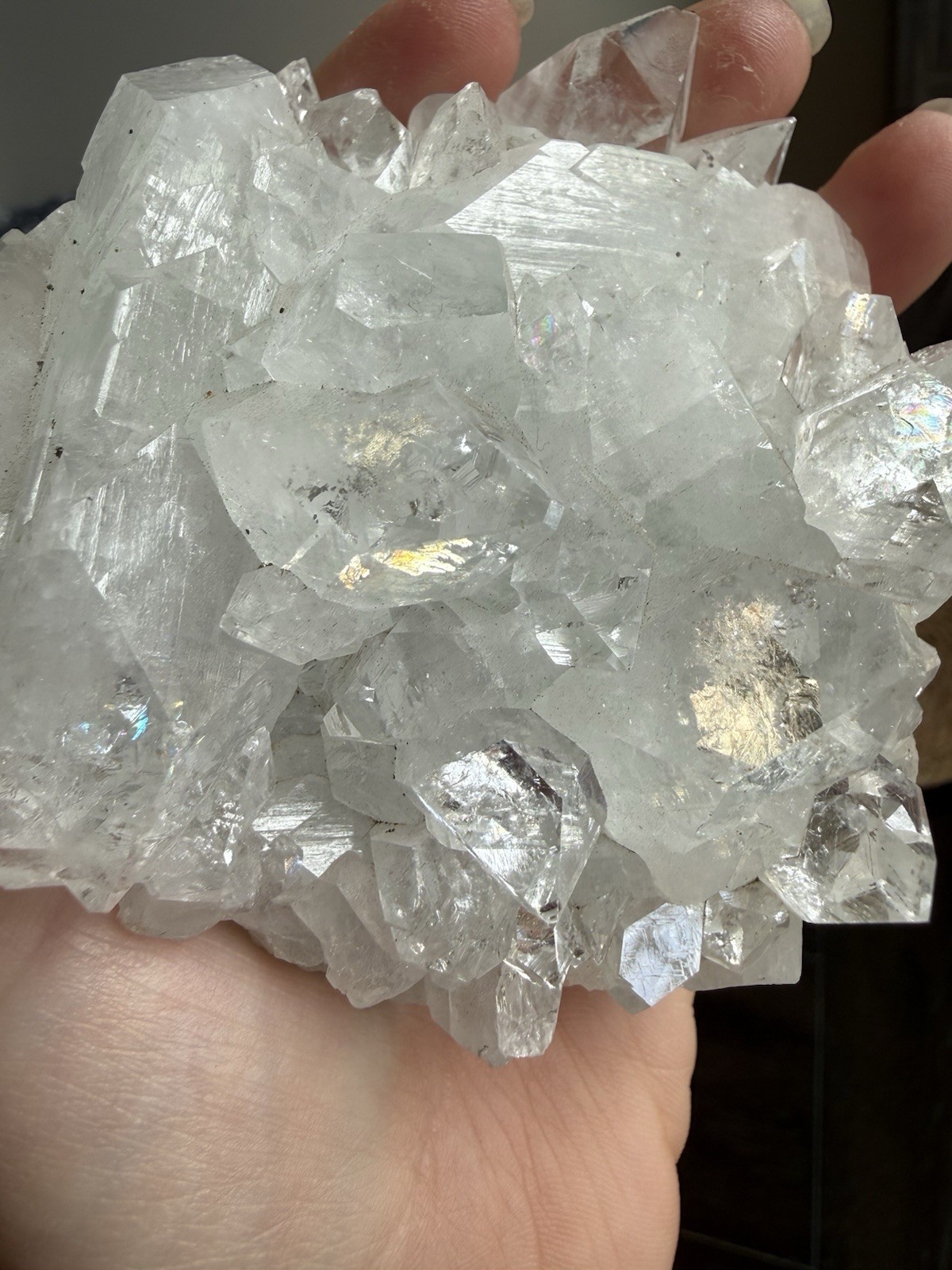 1lb HQ Diamond Apophyllite Cluster w/ 3in DT Double Terminated Point Crystal Gem