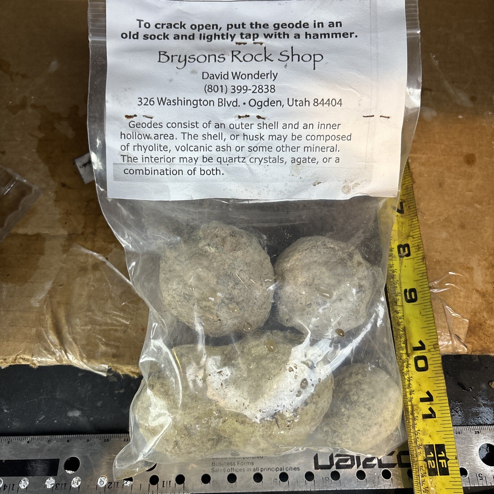 Bag of crack your own geodes three or four pieces one to 3 inches hollow