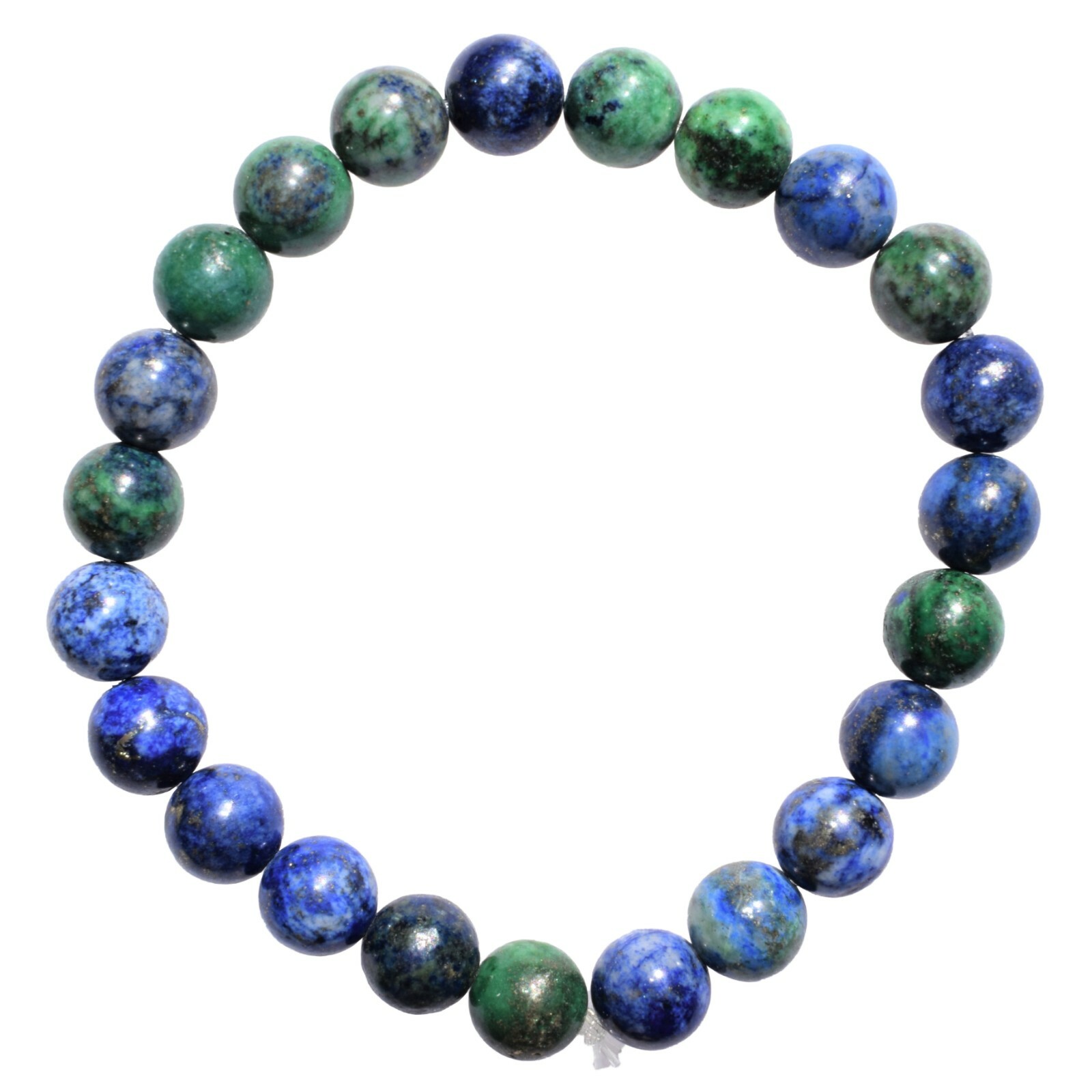 CHARGED Natural Lapis Crystal 8mm Bead Bracelet Simulated Azurite Malachite