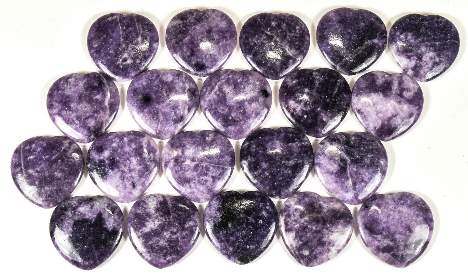 39mm Purple Lepidolite Heart Mini Bowl Worry Stone Crystal Mineral – Brazil 1PC