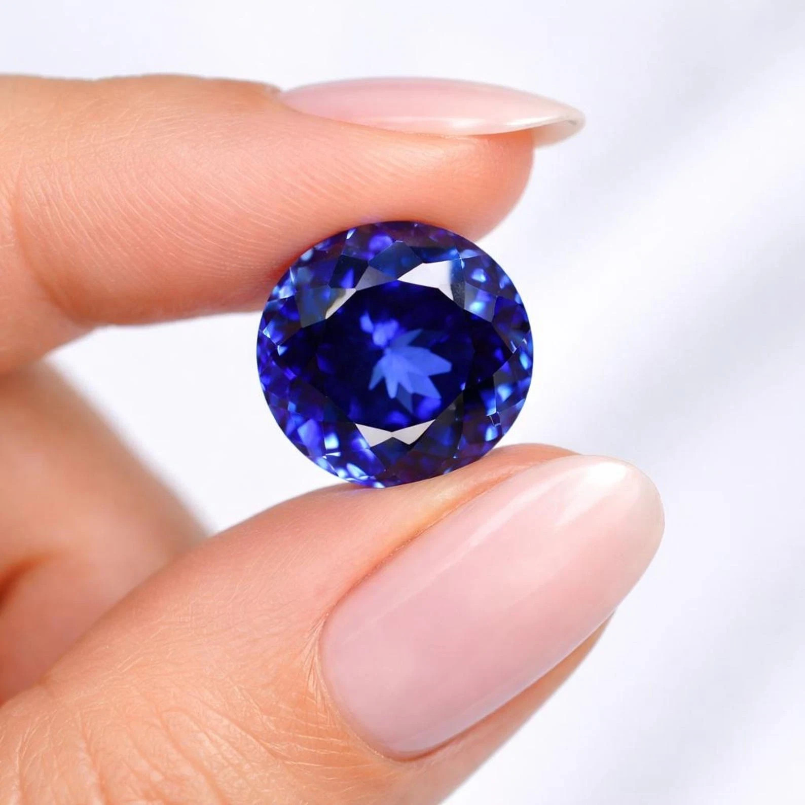 10 Ct+ Natural Flawless Blue Sapphire Round Cut Certified Loose Gemstone