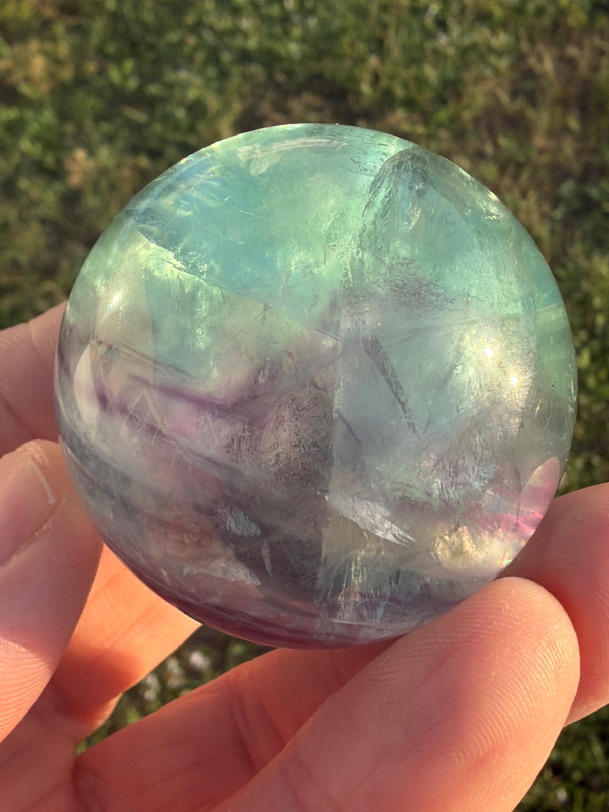 Natural Fluorite Sphere Crystal 50 mm Grade AA 205 grams