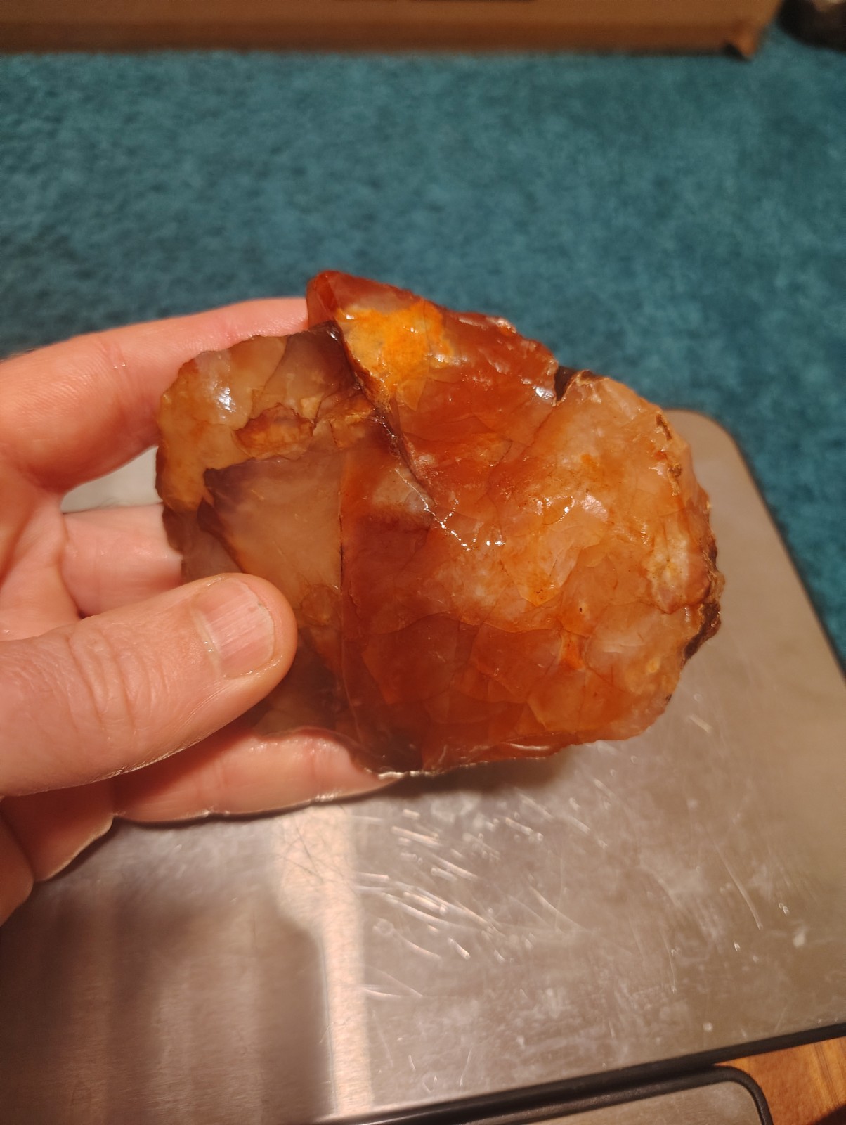 Uncut Oregon carnelian agate, Beautiful red, multi-color, 100% Natural specimen.