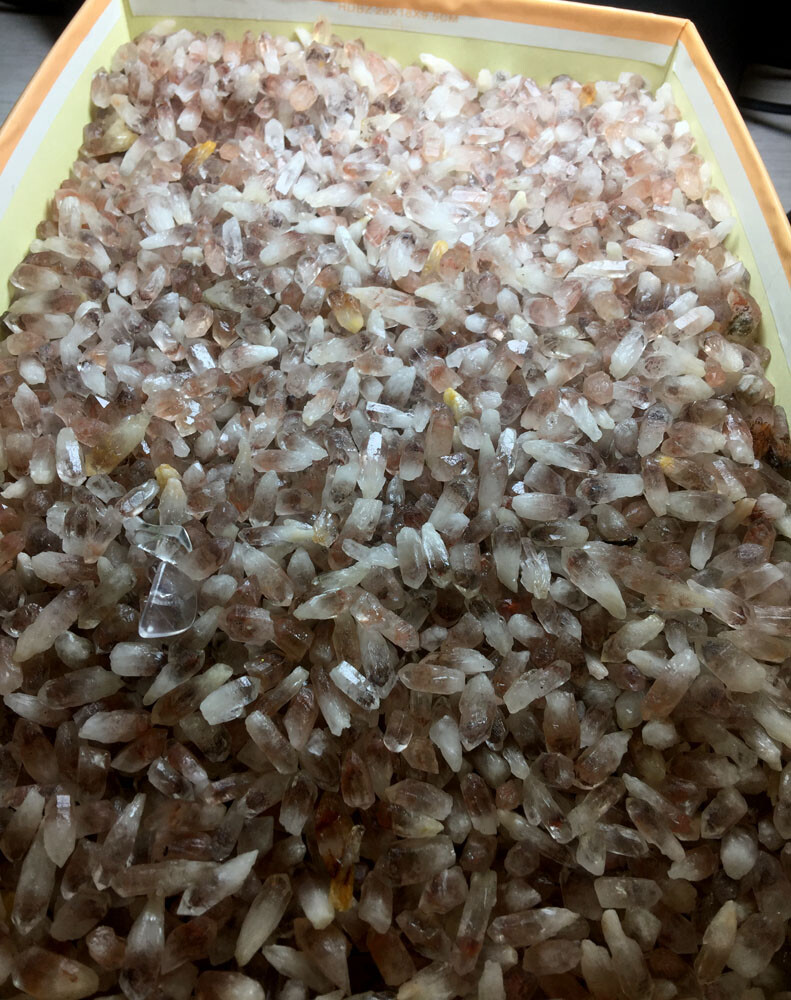 50g 70PCS+ Phantom ‘Red Ghost’ Lemuria QUARTZ Lemuria Crystal Point &Pyramid