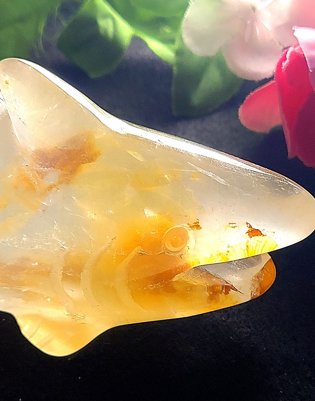 X Large 5.6″ Unique 252g Golden Healer Quartz Shark Sea Crystal Carving
