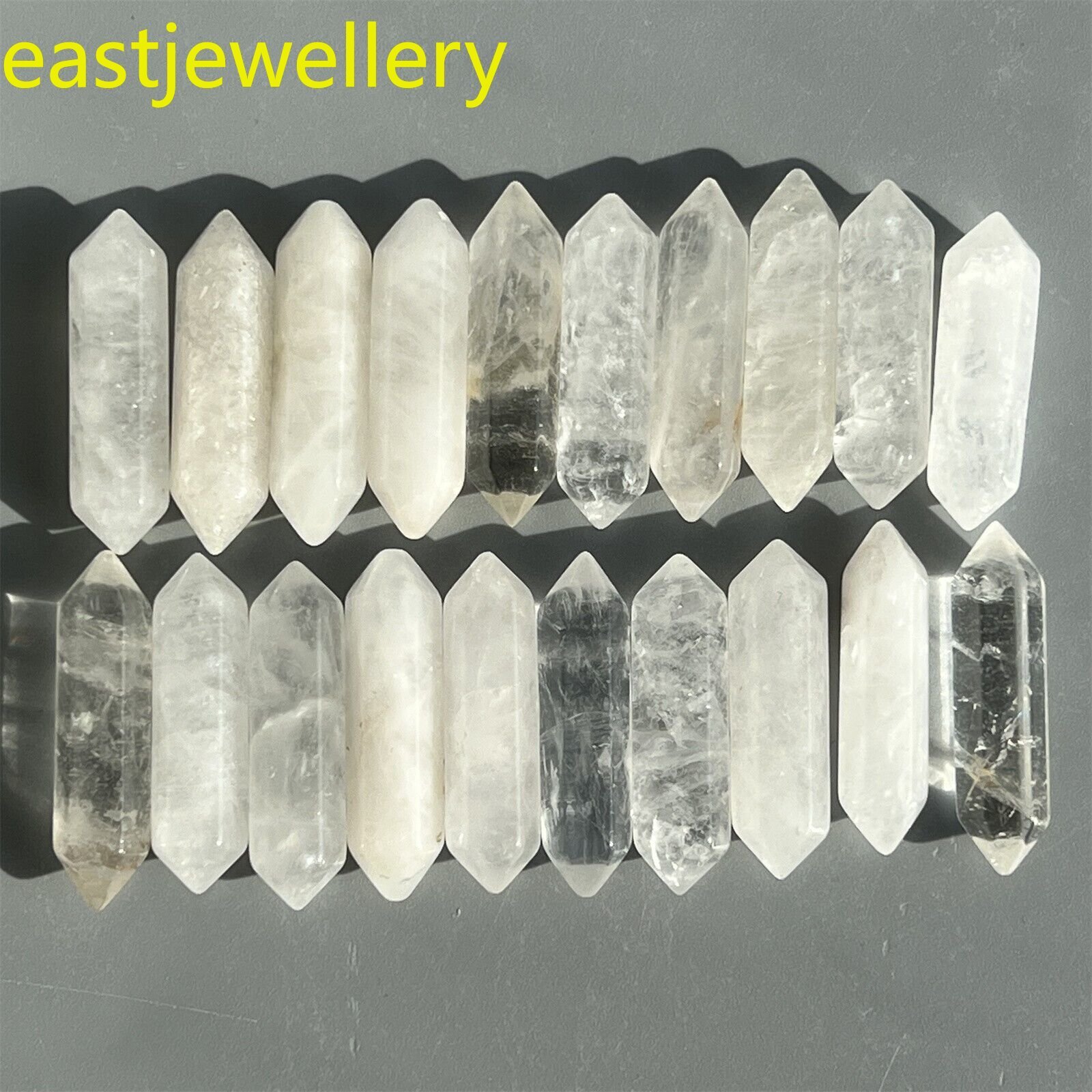Wholesale natural clear quart obelisk quartz crystal wand double point 105pcs