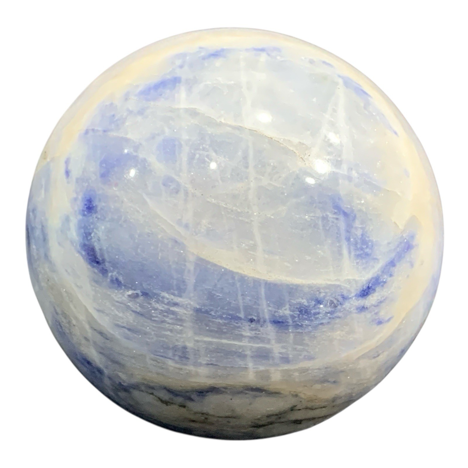 482g Natural Afghanite Sphere 11cm Large Blue Crystal Healing Stone Home Decor