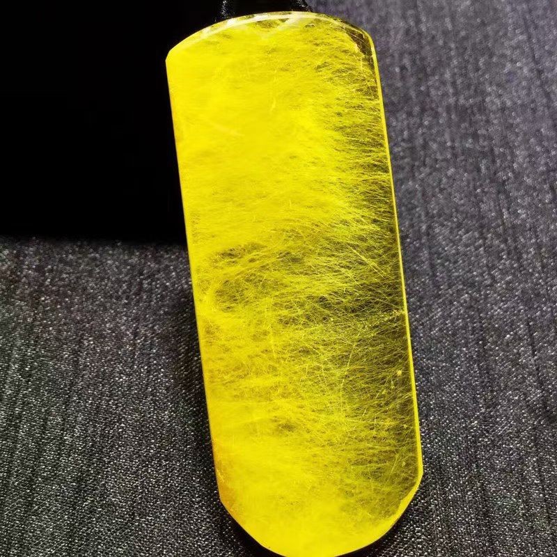 33.3g Natural Rutilated gold quartz crystal Pendant Reiki Heal