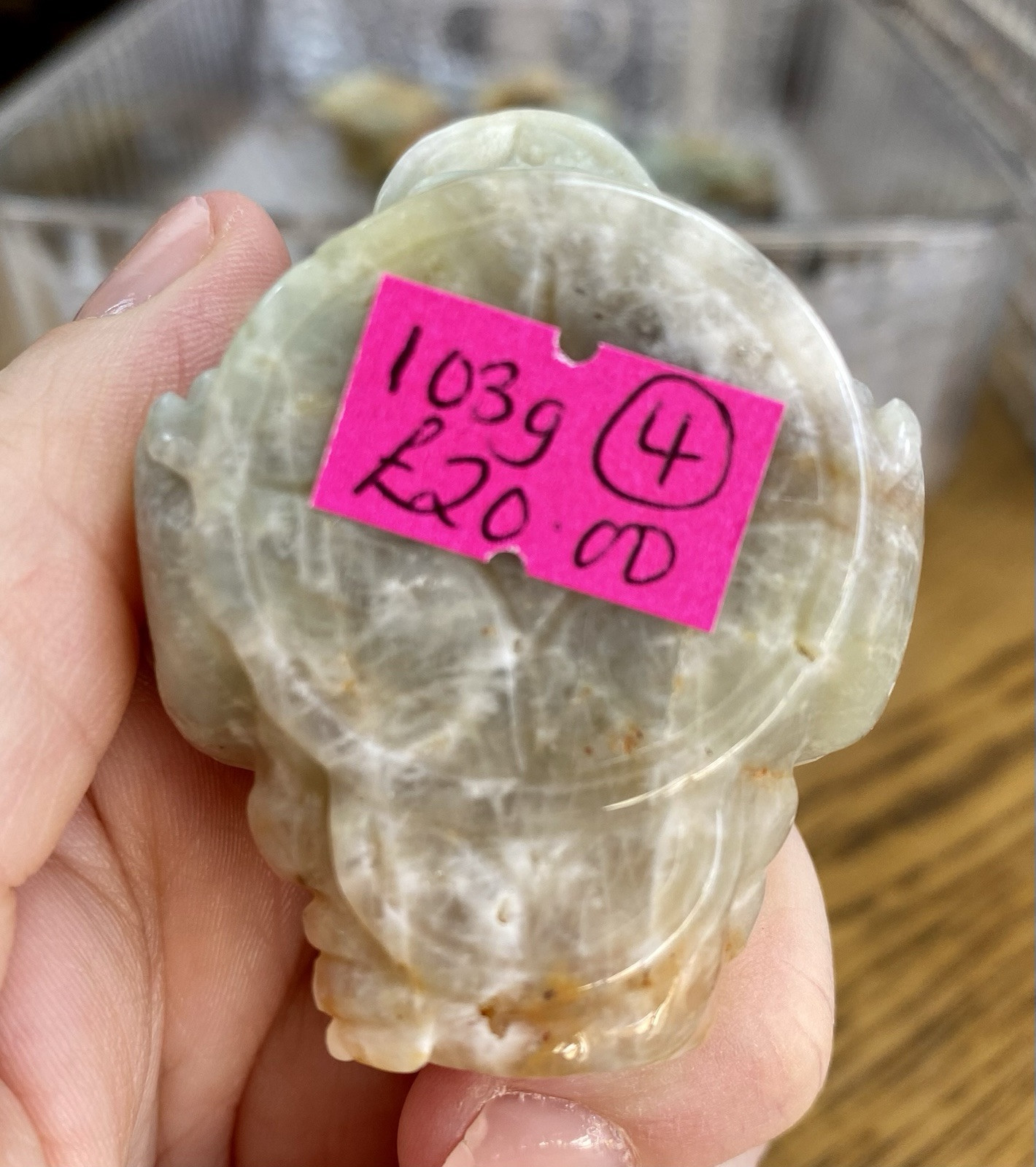 Crystal Caribbean Calcite 3 Leg Money Toad Frog Coin Shui Prosperity 103g (4)