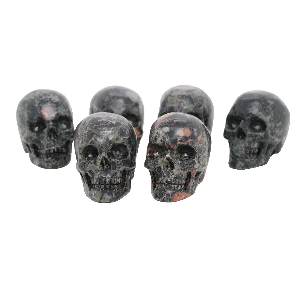 2″ PLUM FLOWER STONE Carved Crystal Skull Realistic Healing Randomly Send 1pc