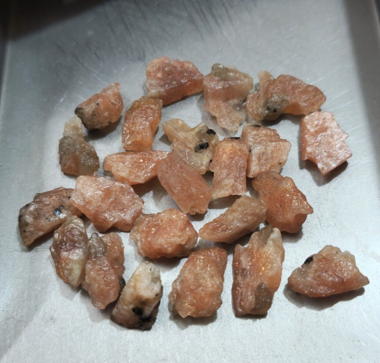 Unique Rare Sunstone Raw 23 Pcs Lot Size 12-16 MM Sunstone Rough Loose Gemstone