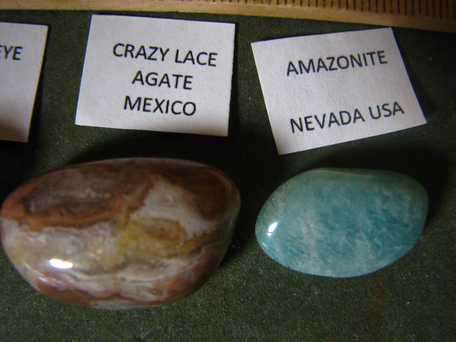 7 MINERAL SPECIMENS AVENTURINE AMAZONITE 2 TIGER EYE AGATE JASPER QUARTZ #291