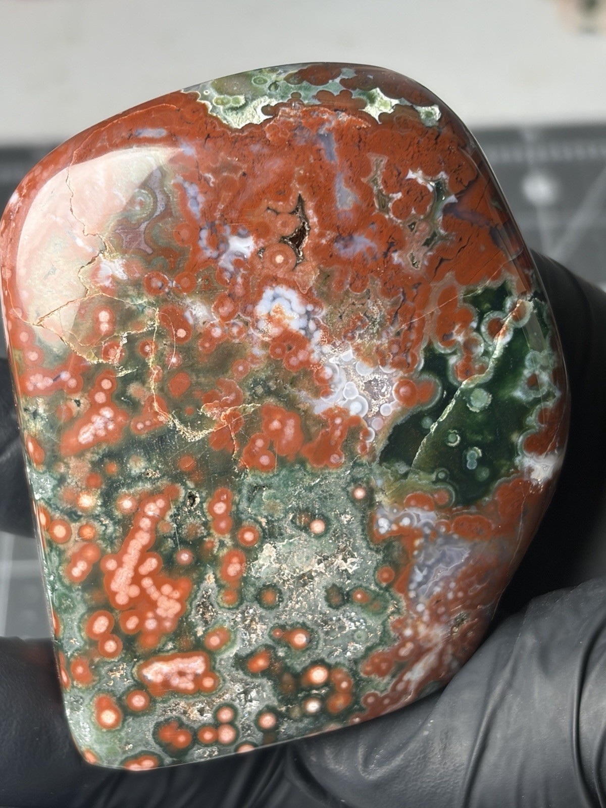 Beautiful Red Ocean Jasper Old Stock Free Form Orbs