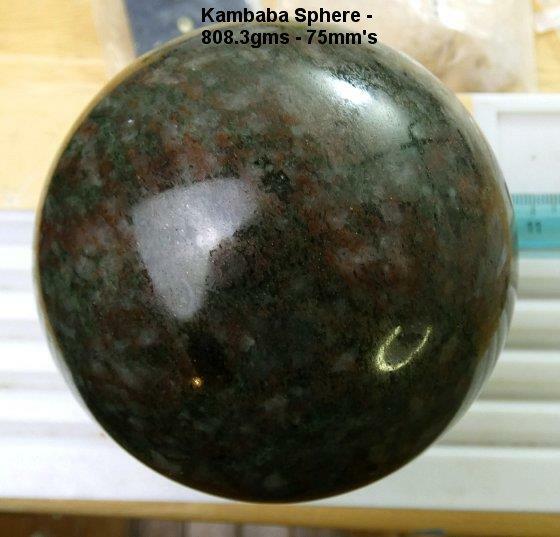 SPHERE-KAMBABA, 808.3gms, 75mm, STUNNING PATTERN, HIGH POLISH, BIG!!, *NATURAL*