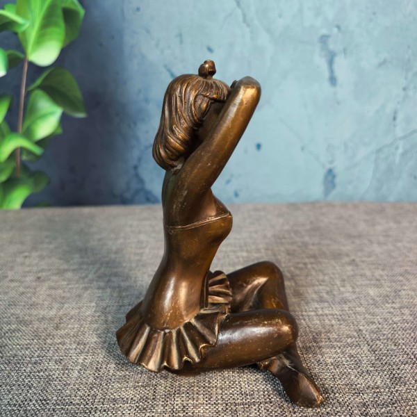 2.2lb Collectible Chines Handcrafted.Brass Exquisite Dancing girl Sculpture gift