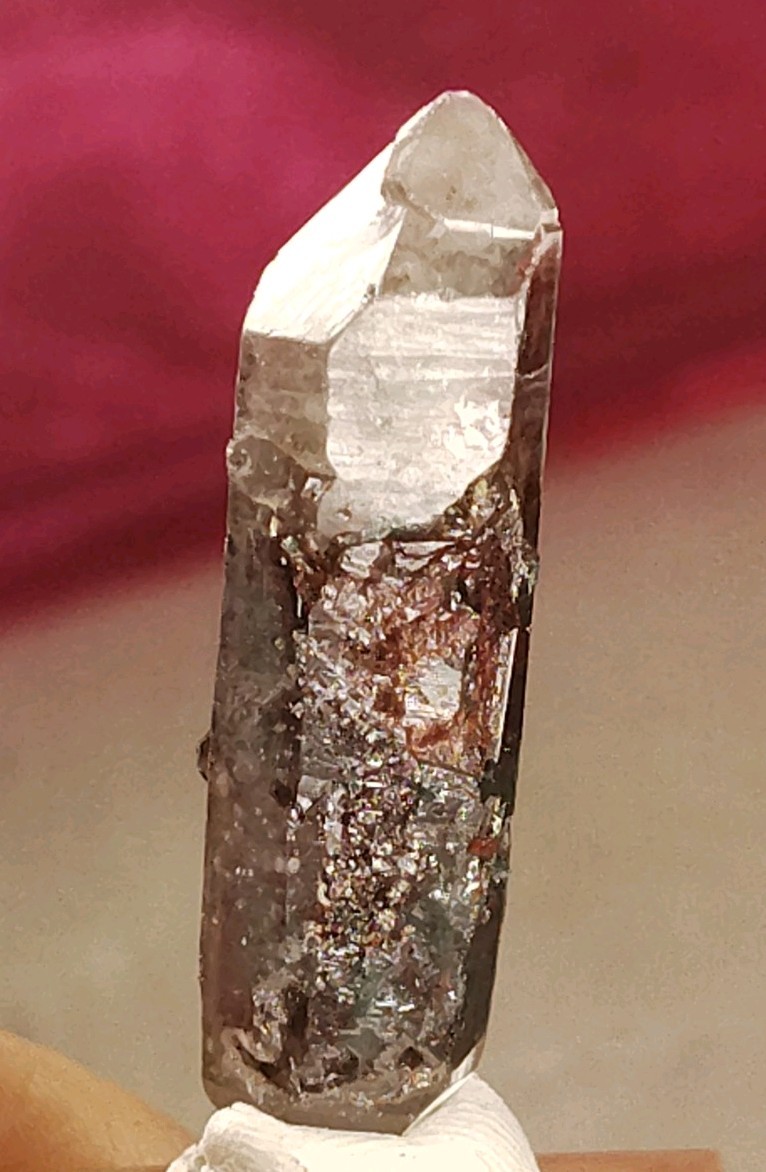 35mm Tabular Double Terminated Quartz Crystal DT Phantom Hematite Meigu China