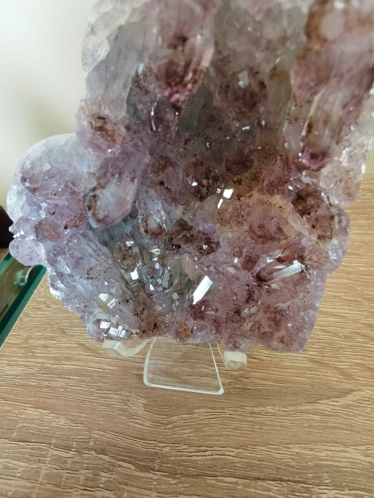 303g Natural Brazil Galaxy Amethyst colorful flicker Crystal 11 x 9×3cm