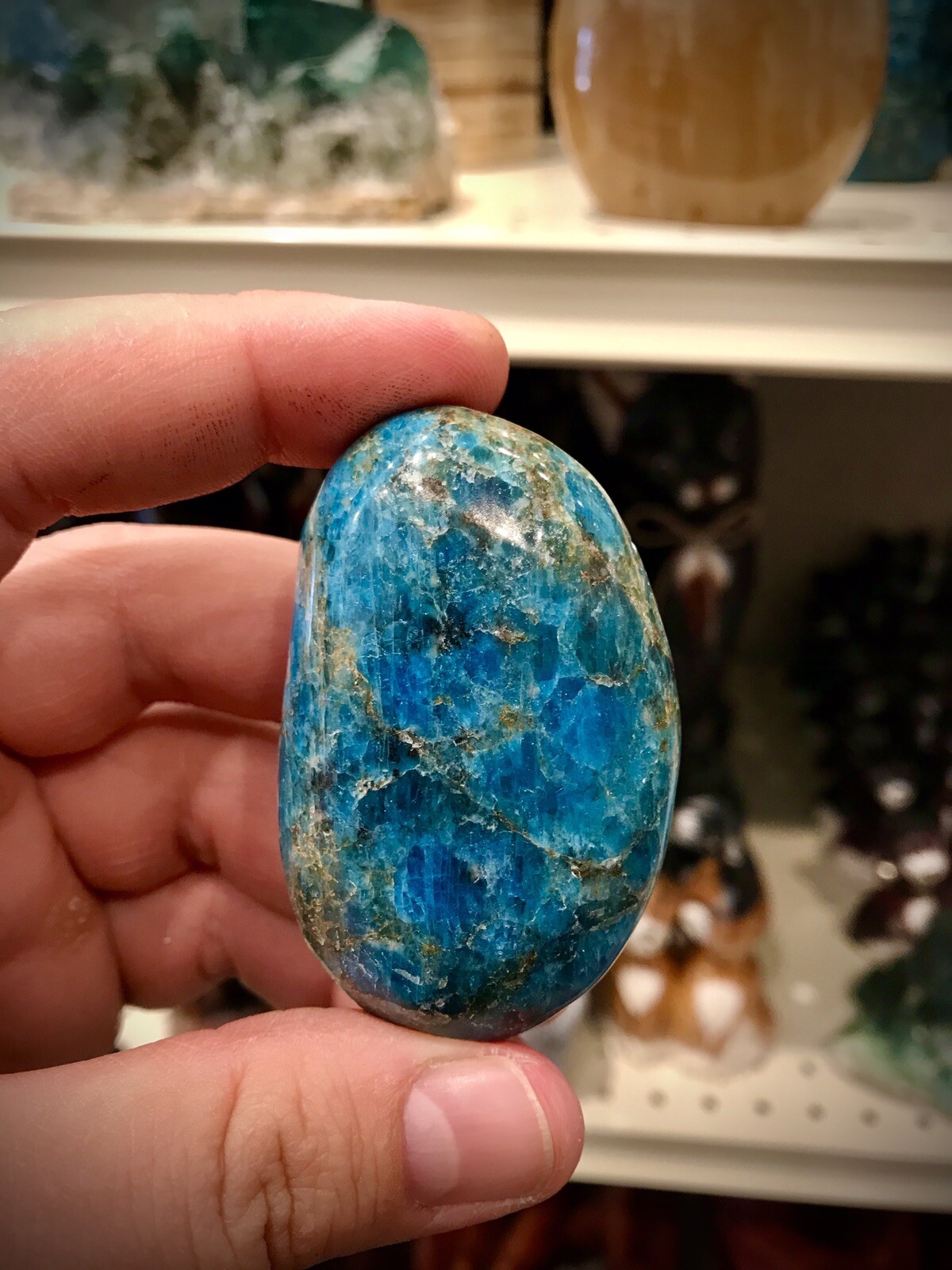 Blue Apatite Crystal Stone Rock Healing Crystals Yoga Reiki Meditation 2″ ZENDA