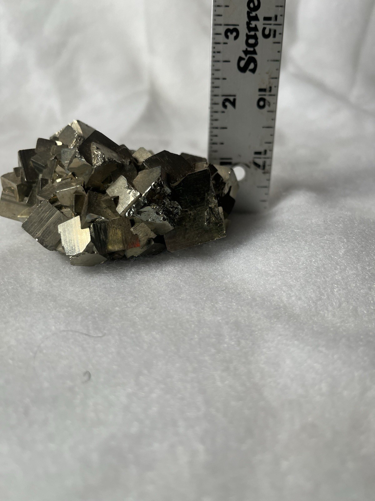 Natural Pyrite Crystal Cluster 3.5” x 3” 1.3 lb Metallic Mineral Specimen 580g