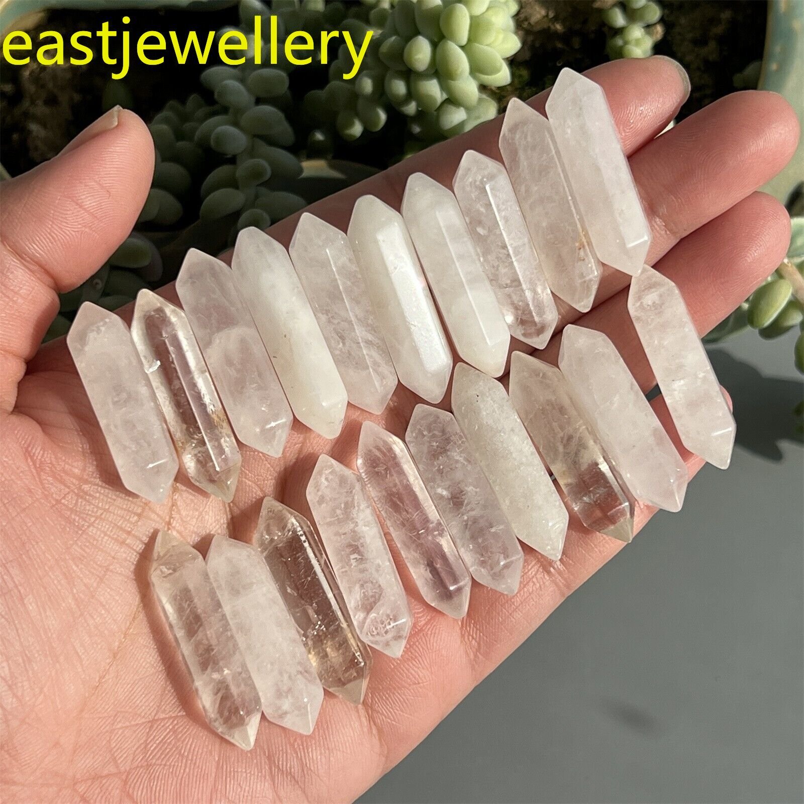 Wholesale natural clear quart obelisk quartz crystal wand double point 105pcs