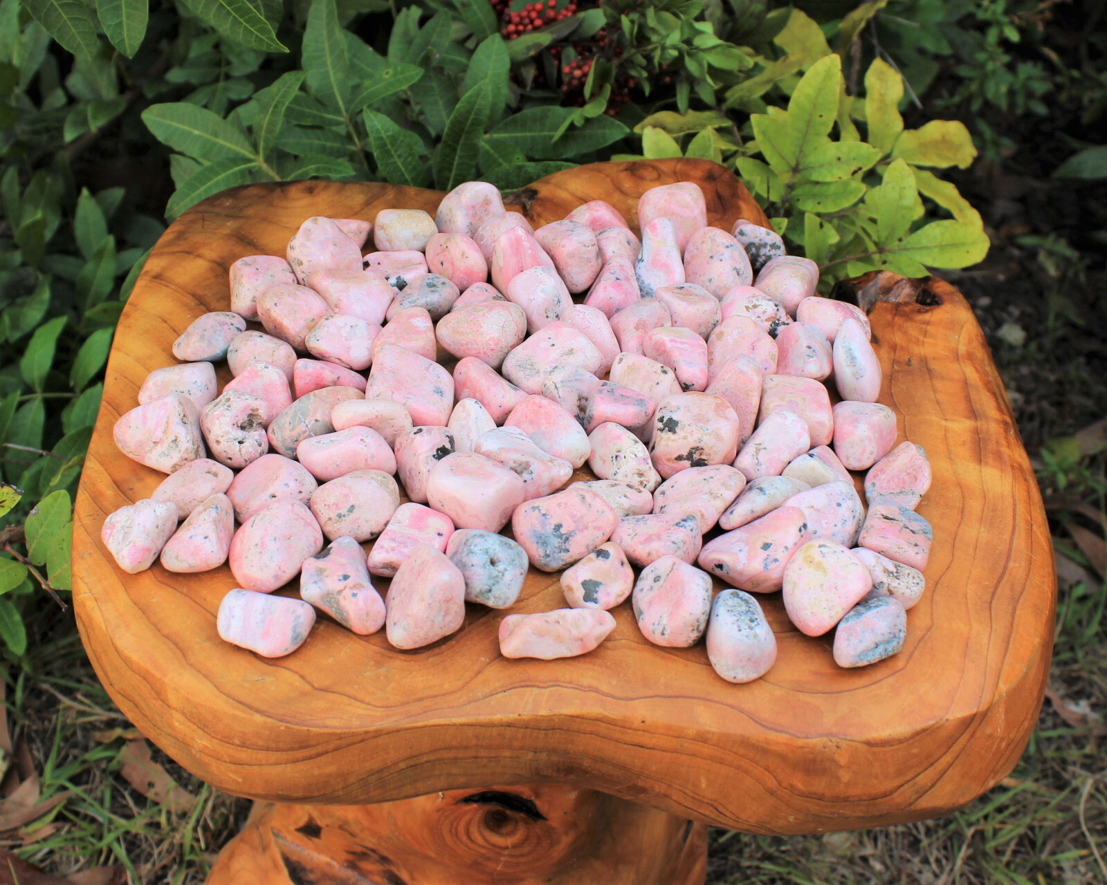 2 oz Rhodonite Tumbled Stones: ‘A’ Grade Natural Polished Crystal