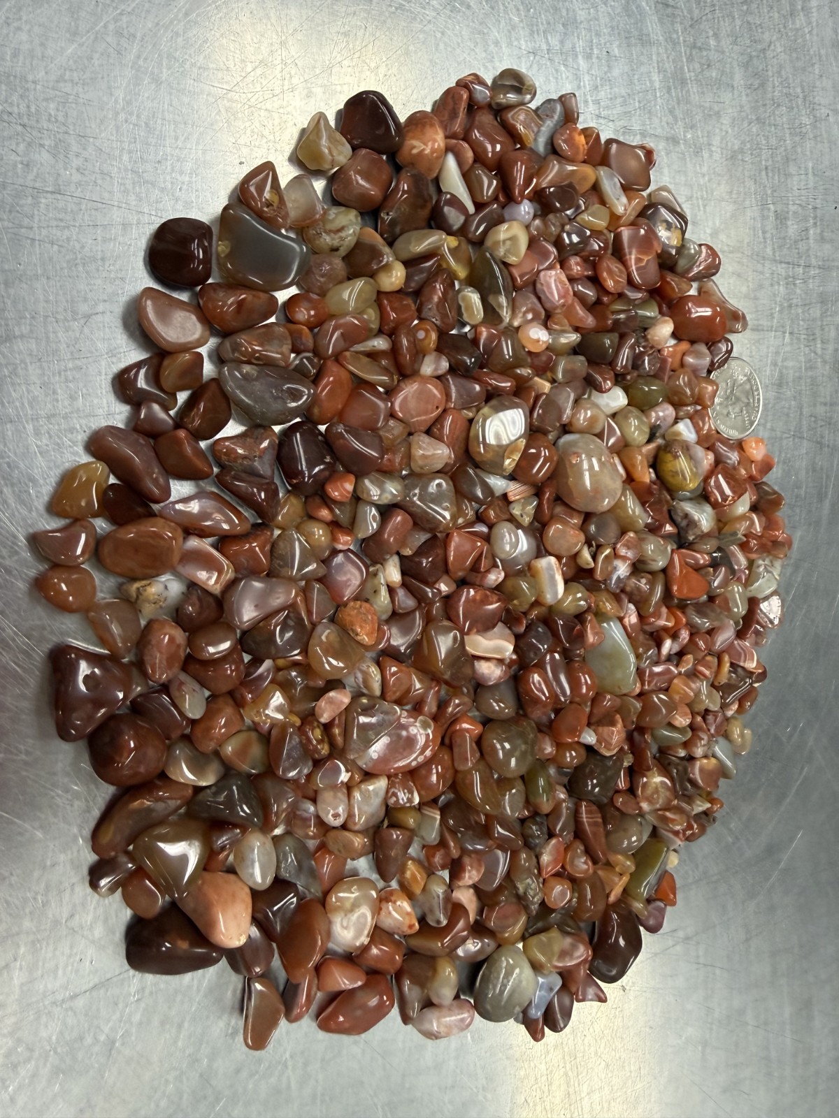 Lot of Mixed Tumbled agates .90 lb