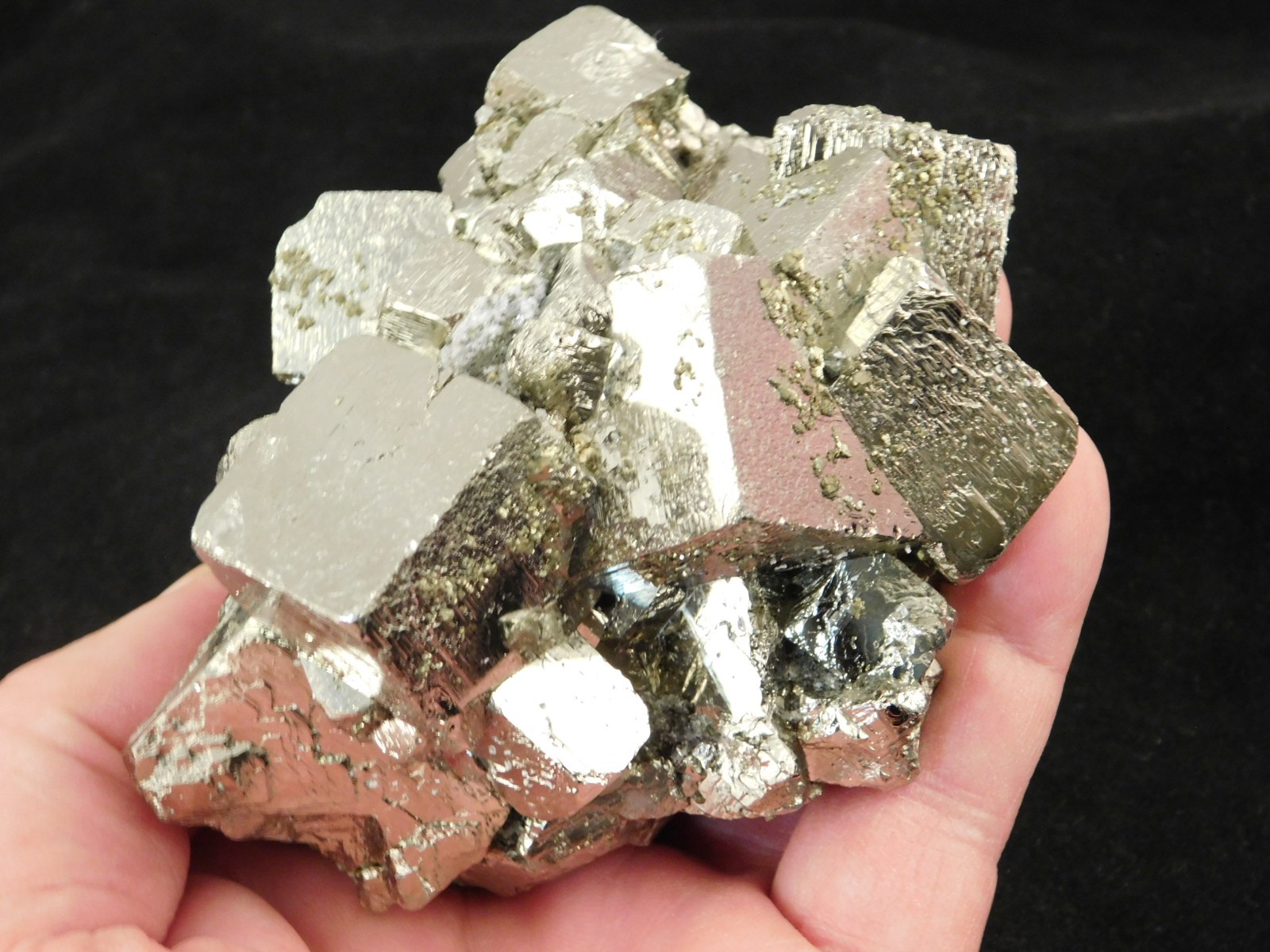Big! 100% natural PYRITE Crystal CUBE Cluster Huanzala Mine Peru 759gr