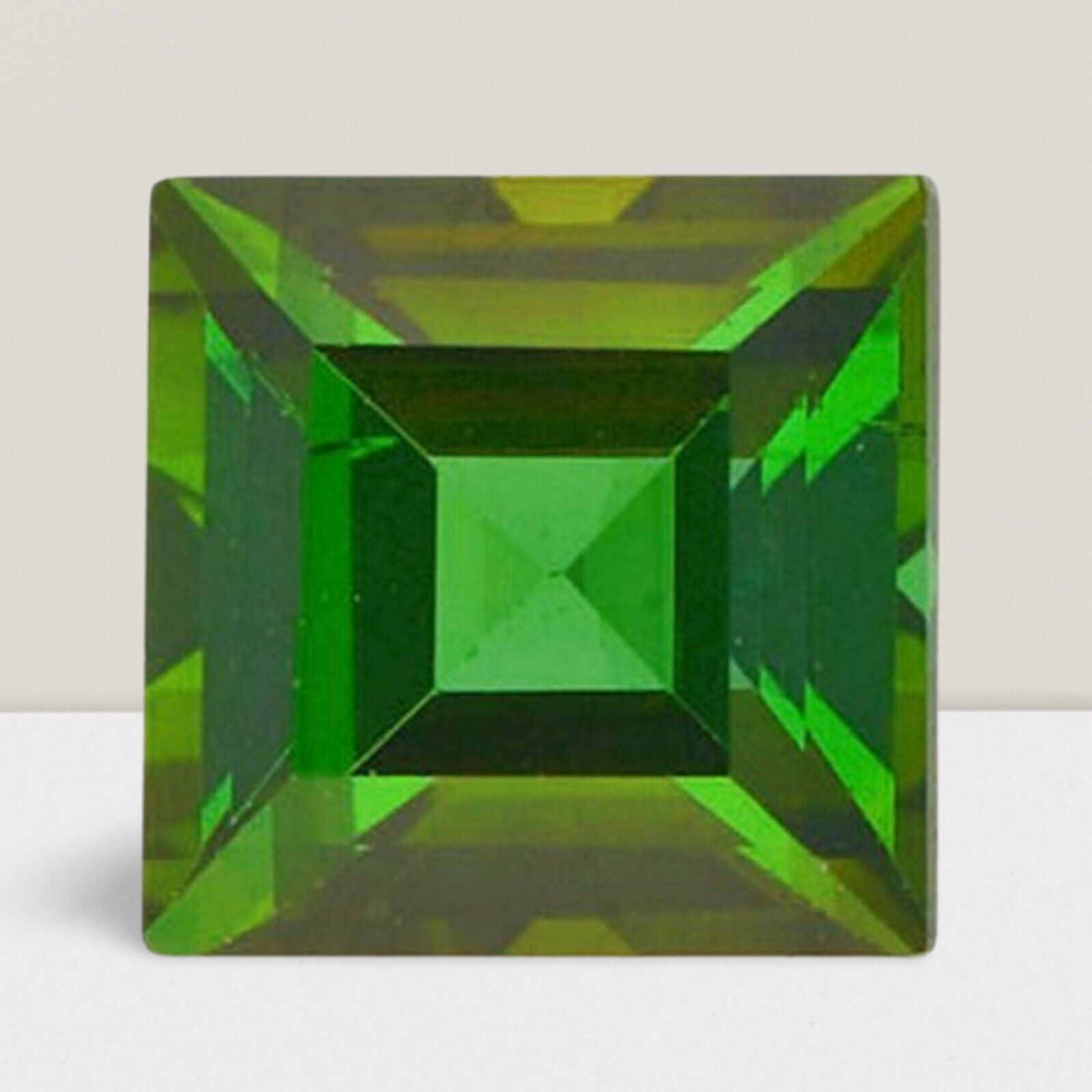 Green Tourmaline Square Cut Gemstone 5 Cts – 12 mm Flawless Loose Gem