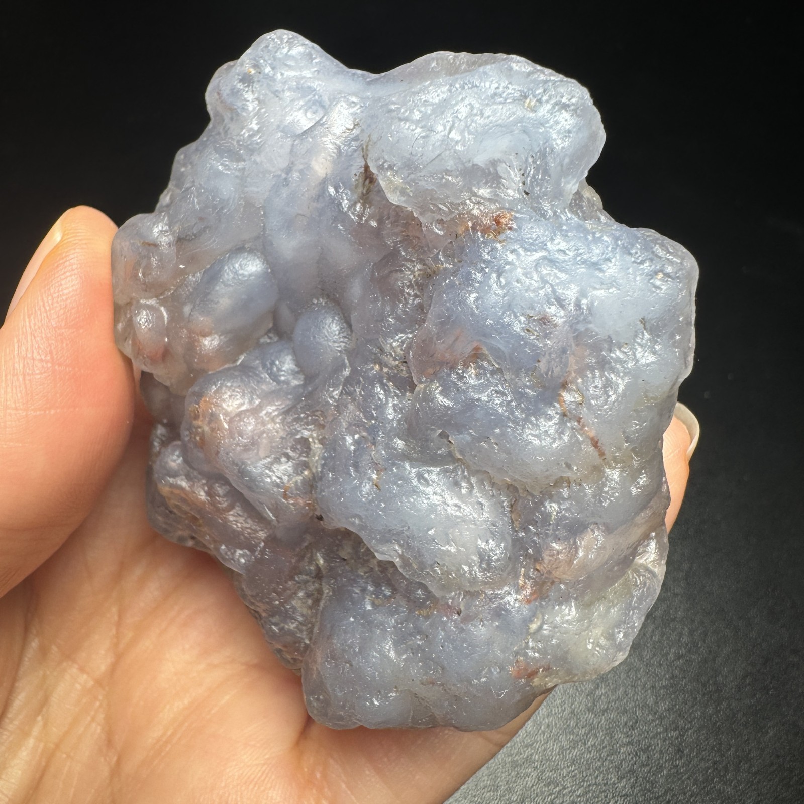 7.3cm/182G Raw Alxa Gobi Icy Translucent Sky Blue Agate, Mongolia-5275