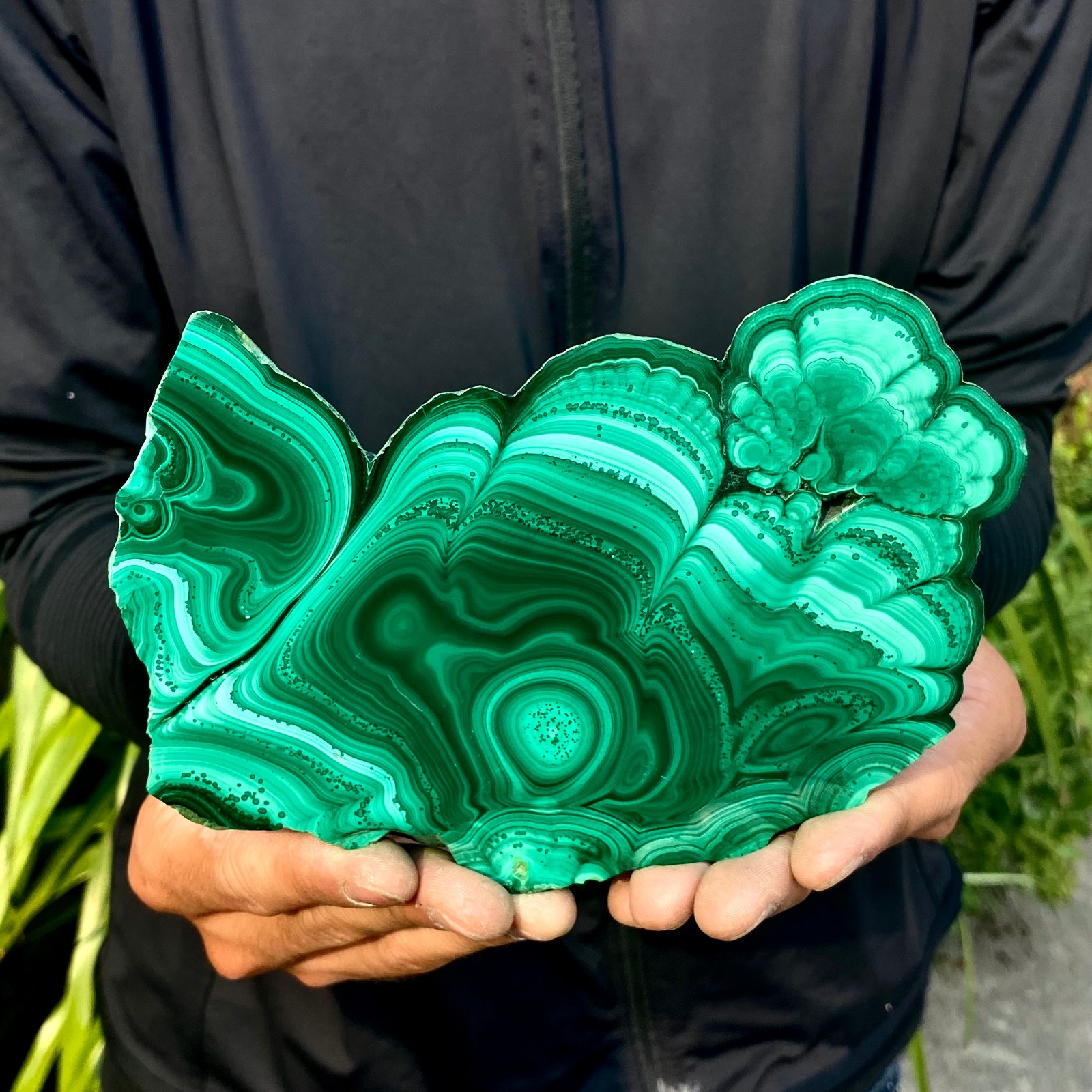 1.58LB Natural Green Malachite Slab Quartz Crystal Slice Ore Specimen Healing